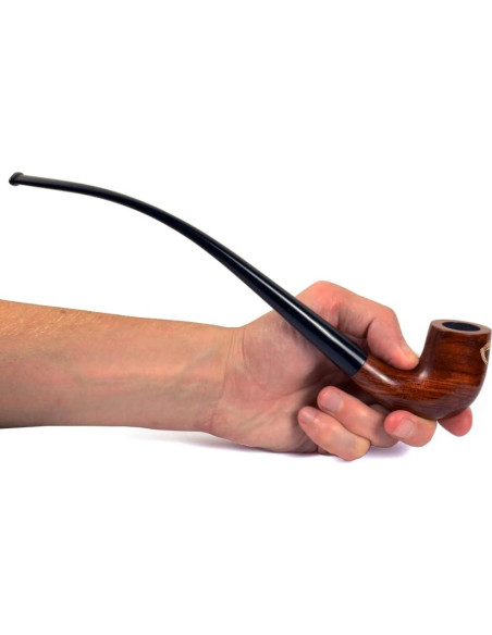 Pipa de fumar de madera de peral 26cm con filtro 9mm