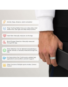 Anillo Inteligente Tulbeys TUL-H01 Fitness Hombre Mujer IP68 2