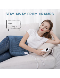 Almohadilla Calefactora ZUODUN 61x30cm 6 Niveles Calor Azul 2