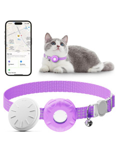 Rastreador GPS para Gatos HONGTOP Morado, Sin Cuota Mensual