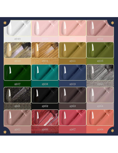 Kit de Esmalte en Gel Beetles Lucky Tarot 20 Colores 5ml