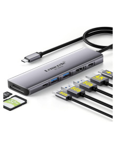 Adaptador USB C Hub 7-en-1 Lemorele HDMI 4K 60Hz 100W PD