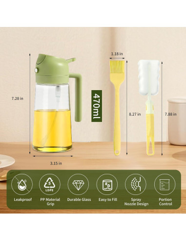 2 Piezas Dispensador de Aceite de Oliva PLAPITATE 470ml