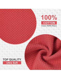Kitinjoy Paños de Cocina 100% Algodón 6 Piezas 30x30 cm Rojo 2