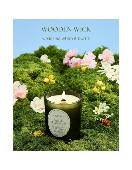 Vela Aromática M&SENSE Pino y Musgo 510g Cera de Soja