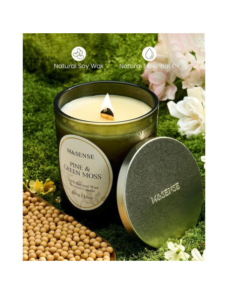 Vela Aromática M&SENSE Pino y Musgo 510g Cera de Soja