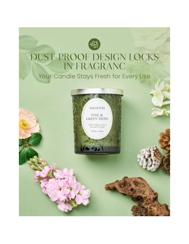 Vela Aromática M&SENSE Pino y Musgo 510g Cera de Soja