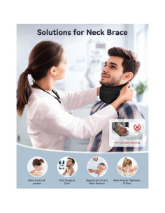 Collar Cervical Qwnccet Negro Pequeño 26.9-30.2 cm Soporte 2