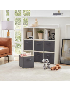 Conjunto de 6 Cubos de Almacenamiento Plegables Lifewit 33cm Gris 2