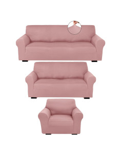 Juego de Fundas para Sofá Peryiter 3 Piezas Rosa Claro