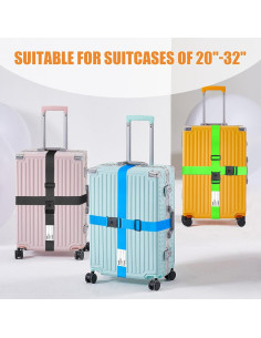 Correas de Equipaje BILIONE Ajustables 2.2m 4 Unidades Neón 2