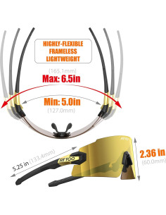 Gafas de Sol RT100 para Ciclismo Sin Marco Doradas 2
