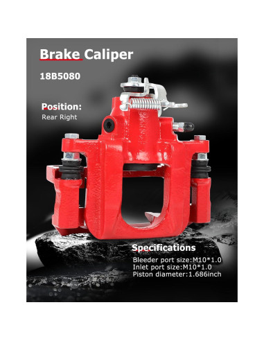 Caliper de Freno Trasero Derecho CCIYU 18B5080 para Chrysler/Dodge