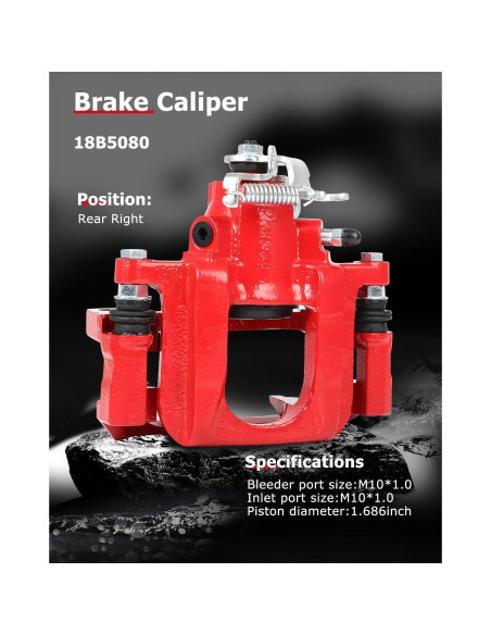 Caliper de Freno Trasero Derecho CCIYU 18B5080 para Chrysler/Dodge