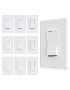 Interruptor de Luz AIDA Blanco Mate Un Solo Polo 15A Paquete 10