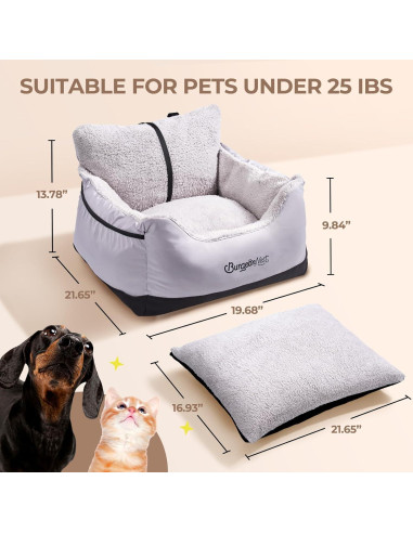 Asiento de Coche para Perros BurgeonNest Pequeño 11.34 kg