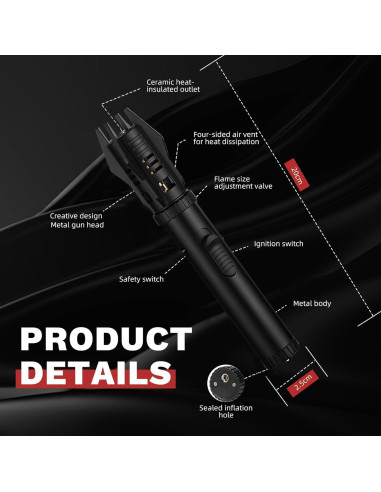 Encendedor de Antorcha LAOKSFZ Verde Butano Ajustable