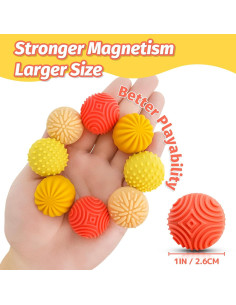 Bolas Magnéticas Antiestrés GLMZZ - 8 PCS Naranjas Táctiles 2
