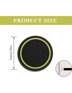 4 Posavasos Antideslizantes Couslcd para Coche Amarillo 6.99 cm 2