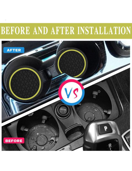 4 Posavasos Antideslizantes Couslcd para Coche Amarillo 6.99 cm