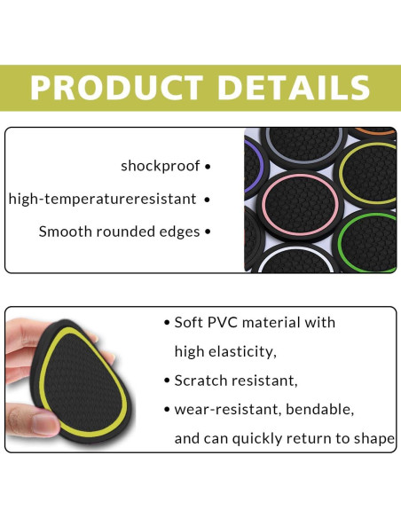 4 Posavasos Antideslizantes Couslcd para Coche Amarillo 6.99 cm