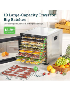 Deshidratador de Alimentos COSORI 10 Bandejas Acero Inoxidable 1000W 2
