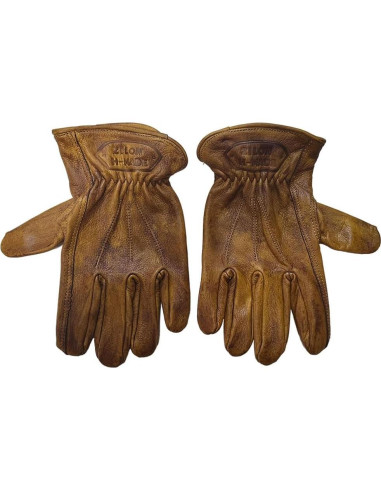 Guantes de Cuero de Motocicleta ZILON Vintage Marrón XXL