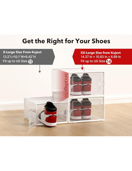 Cajas de Almacenamiento de Zapatos Kuject XX-Large 12 Piezas