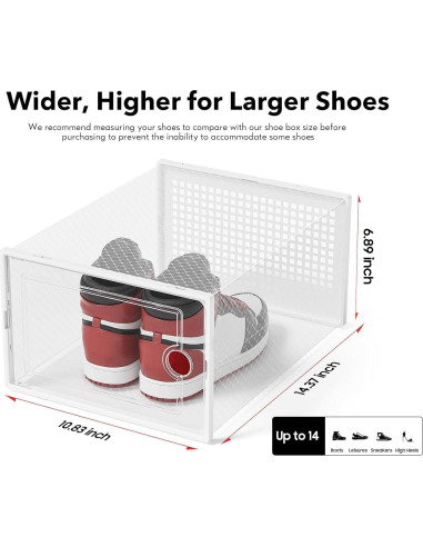 Cajas de Almacenamiento de Zapatos Kuject XX-Large 12 Piezas