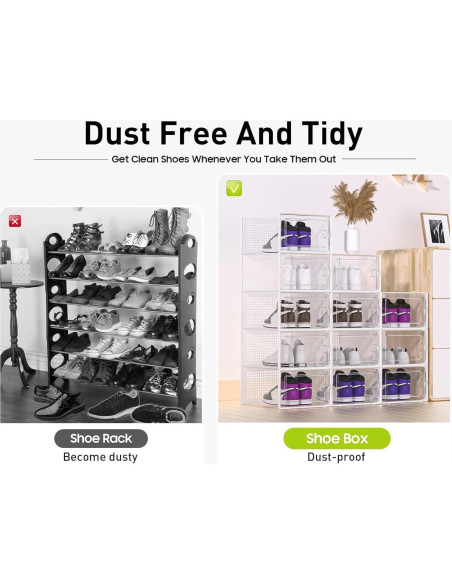 Cajas de Almacenamiento de Zapatos Kuject XX-Large 12 Piezas