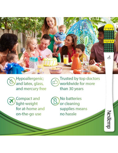 Termómetros de un solo uso NexTemp Ultra 100 unidades Celsius