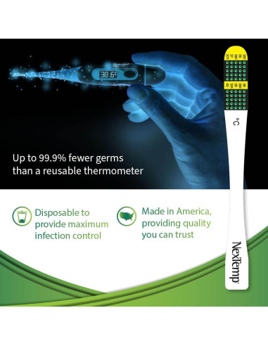 Termómetros de un solo uso NexTemp Ultra 100 unidades Celsius
