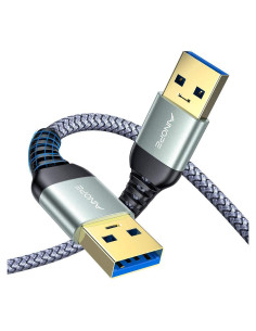 Cable USB 3.0 AINOPE Macho a Macho 0.46m Gris - 2 Paquete