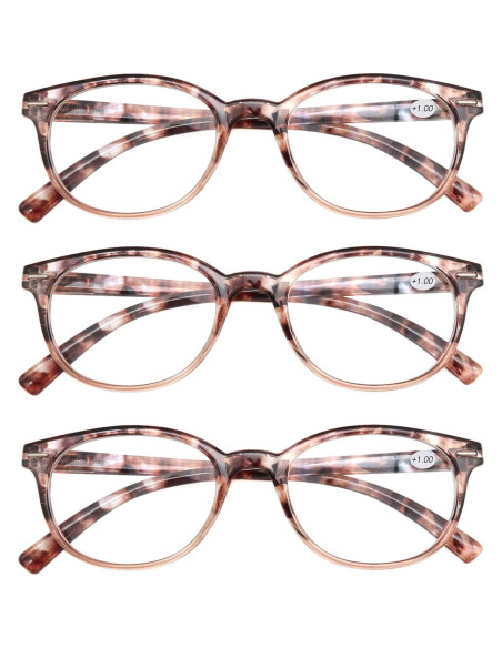 Gafas de lectura 2.75 MODFANS 3 Paquete Redondas Elegantes