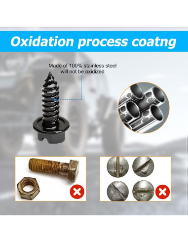 Kit de Tornillos Antirrobo YALOK para Placas de Matrícula 4PCS