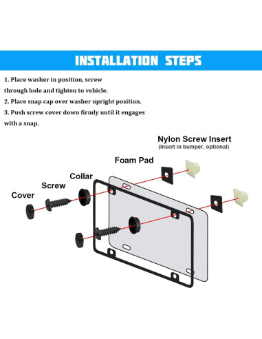Kit de Tornillos Antirrobo YALOK para Placas de Matrícula 4PCS