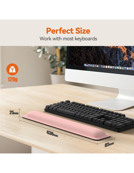 Reposamuñecas Ergonómico TECKNET Rosa 43.2x8.4 cm
