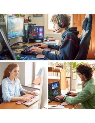 Reposamuñecas Ergonómico TECKNET Rosa 43.2x8.4 cm