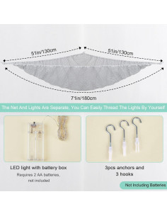 Hamaca Organizador de Juguetes Castillo de Unicornio Gris Grande 2