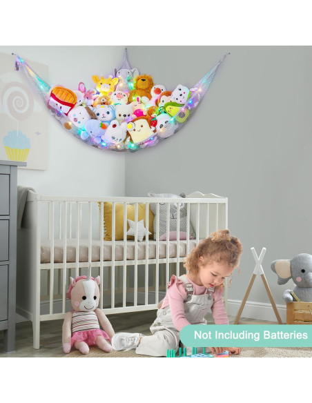 Hamaca Organizador de Juguetes Castillo de Unicornio Gris Grande