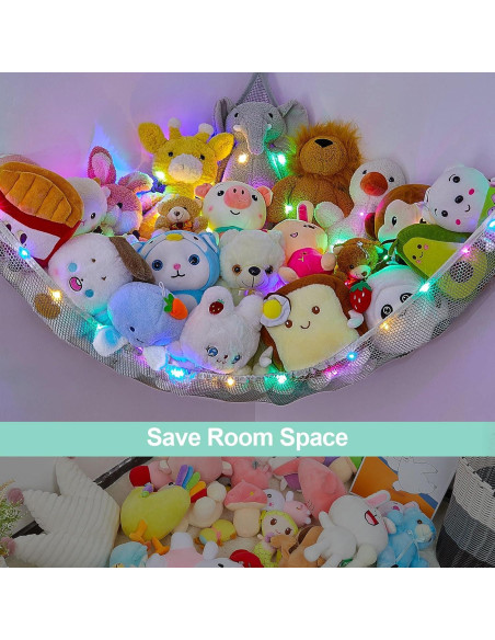 Hamaca Organizador de Juguetes Castillo de Unicornio Gris Grande