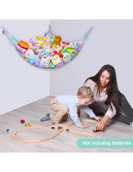 Hamaca Organizador de Juguetes Castillo de Unicornio Gris Grande