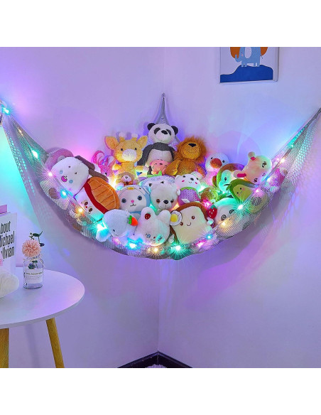 Hamaca Organizador de Juguetes Castillo de Unicornio Gris Grande