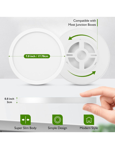 Luz de Techo LED Empotrada Brightever 15W 1200Lm 7" Blanca