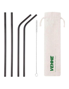 Pajitas de Metal Reutilizables VEHHE 6 Piezas Acero Inoxidable
