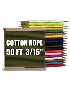 Cuerda de Algodón Trenzada PH PerkHomy 5mm 15.24m Verde Militar