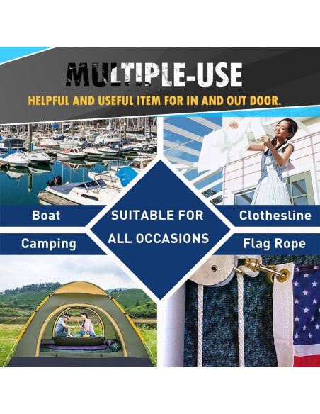 Cuerda de Algodón Trenzada PH PerkHomy 5mm 15.24m Verde Militar