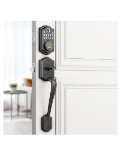 Cerradura Inteligente Biométrica AkaGear DS10 con Manija - Bronce Aceitado