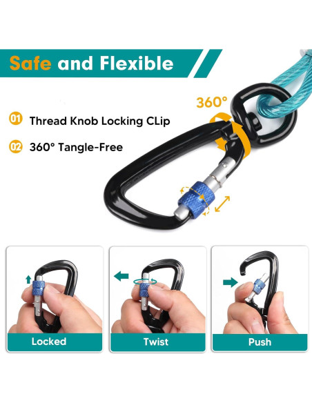 Correa para Perros Libbipaw 1.83m Resistente a Mordeduras Azul