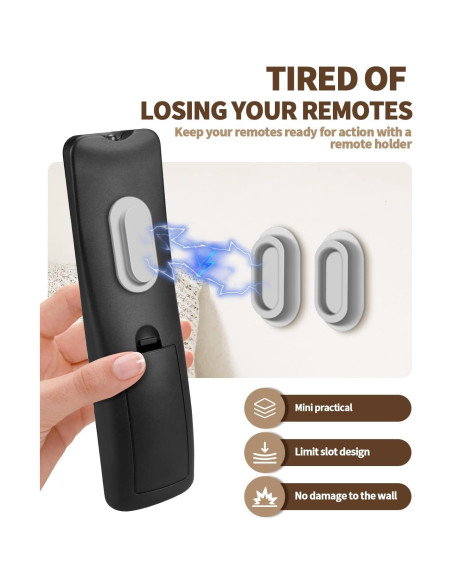 Soporte Magnético para Control Remoto 6 Paquetes - Silicona Gris